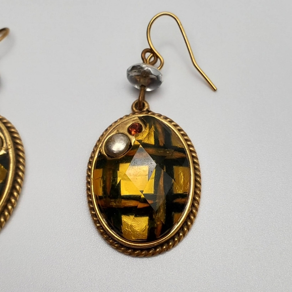 Chico's French Wire Back Pierced Multi Colored Oval Earrings - Picture 4 of 6